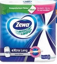 Рушники кухонні Zewa Wisch&Weg Extra Lang/Extra Lang Desing, 2-шарові, Німеччина, 2 шт; 01.10–02.11.2026; лише магазини з каталогу; за наявності; ПДВ вкл.