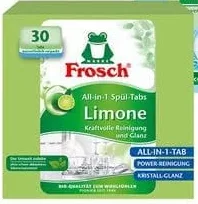 Таблетки для посудомийних машин Frosch Сода/Лимон, Німеччина, 30×18 г; 01.10–02.11.2026; лише магазини з каталогу; за наявності; ПДВ вкл.