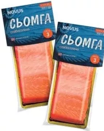Сьомга філе-шматок слабосолена, NOVUS, 300 г; 01–14.10.2026; за наявності; може діяти не в усіх магазинах; з ПДВ.