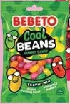 Цукерки жувальні Bebeto Cool Beans, тропічні/ягідні, 30 г, в ас.; учасникам лояльності; у цьому магазині; 01–21.10.2026; за наявності; 12+1/чек: найдешевший із 13 за 0,10 грн