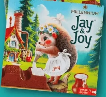 Шоколад Jay&Joy Millennium, 45г; від 2шт: 24,90грн/шт; 1шт: 29,90грн; 01–14.10.26; ціни можуть змінитись; можлива відсутність у деяких магазинах.; стара=середня мережі до акції