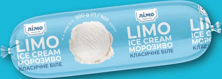 Морозиво «Класичне біле» ТМ Лімо, 500 г/900 мл; Сімі/Сім23 01–14.10.2026; може бути не в усіх магазинах; ціни можуть змінюватись; стара: середня мережі до акції