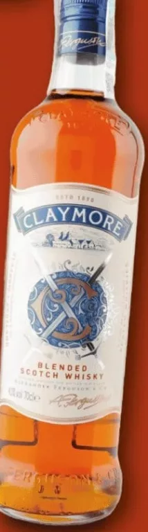 Віскі ТМ Claymore, 0,7 л; Сімі/Сім23 01–14.10.2026; може бути не в усіх магазинах; ціни можуть змінюватись; стара: середня мережі до акції