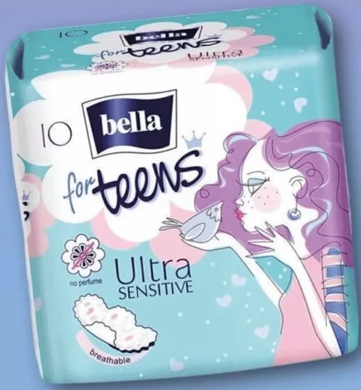 Прокладки «Ultra Relax for Teens» / «Ultra Sensitive for Teens», ТМ Bella, 10 шт; Сімі/Сім23 01–14.10.2026; може бути не в усіх магазинах; ціни можуть змінюватись; стара: середня мережі до акції