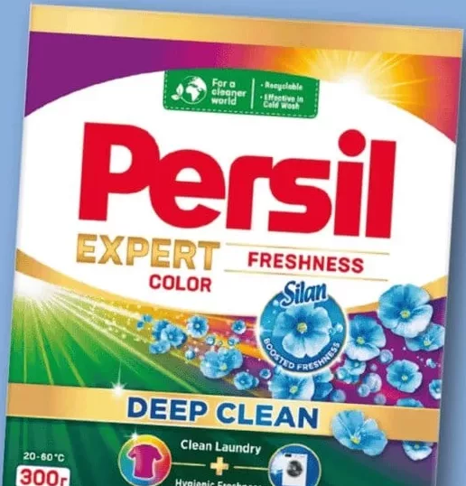 Пральний порошок Persil, 300 г; на упаковці: Expert Freshness Color Silan; 01–14.10.2026; асортимент може різнитись; ціни можуть змінитись; стара=середня мережі до акції