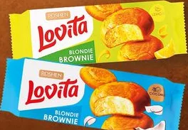 Здобне печиво ТМ Roshen Lovita Brownie з какао / кокосом / лимоном, 152 г