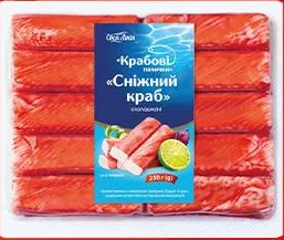 Крабові палички Своя Лінія «Сніжний краб», охолоджені, 250 г; не більше 6 одиниць в одному чеку