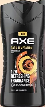 Гель для душа Axe Dark Temptation / Apollo, 250 мл. Акція 07.10.2026–13.10.2026, за наявності; не більше 6 одиниць в одному чеку.