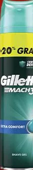 Гель для гоління Gillette Mach3 Extra Comfort, 240 мл; упаковка з позначкою «+20% GRATIS». Акція 07.10.2026–13.10.2026, за наявності; не більше 6 одиниць в одному чеку.