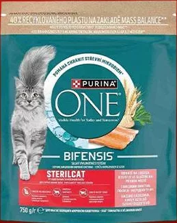 Сухой корм PURINA ONE STERILCAT для стерилизованных кошек, лосось и пшеница, 750 г; −33%; не более 6 единиц в одном чеке