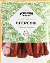 Ковбаски напівкопчені Єгерські ТМ «М’ясний Хутір», 100 г; 29.09–12.10.2026, за наявності акційного товару в магазині