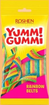 Jeleuri Roshen Yummi Gummi Rainbow Belts, 70 g; 29.09–12.10.2026, în limita stocului promoțional din magazin