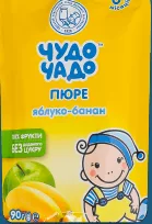 Пюре яблуко-банан ТМ «Чудо Чадо», 65 г (на фото упаковка 90 г); 28.09–11.10.2026, Київ і Київська обл., за наявності акційного товару