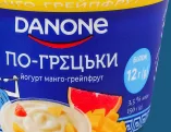 Йогурт «По-грецьки» Малина-Інжир / Манго-Грейпфрут 3,5% ТМ Danone, 150 г; 28.09–11.10.2026, Київ і Київська обл., за наявності акційного товару