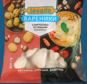 Вареники з картоплею та грибами ТМ Levada, 800 г; 28.09–11.10.2026, Київ і Київська обл., за наявності акційного товару