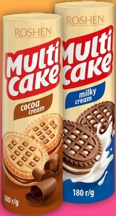 Печиво Roshen Multicake, в асортименті, 180 г; 29.09–12.10.2026