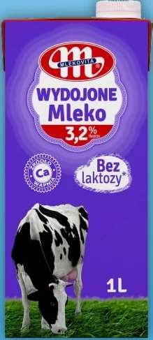 Молоко безлактозне 3,2% Mlekovita Wydojone, 1 л