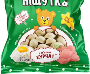 Пельмени Три Ведмеді Мишутка с мясом курицы, 400 г; 30.09–13.10.2026