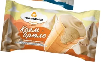 Морозиво Три Ведмеді Ваніль-вершки / Крем-брюле, 75 г; дати на сторінці: 30.09–13.09.26