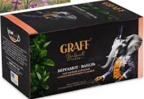Чай Grace в ассортименте, 37,5 / 50 г; на фото Альпийские травы / Graff бергамот-ваниль
