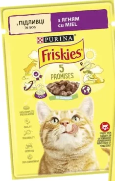 Корм вологий для котів Purina Friskies в асортименті, 85 г; 30.09–13.10.2026