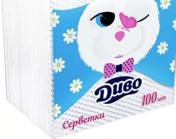Салфетки Диво белые 33×33, 100 шт.