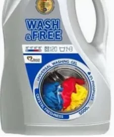 Гель для прання Wash&Free універсальний, 5 л за підписом; на фото 5000 г
