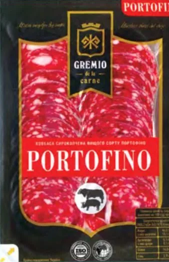 Колбаса Gremio de la Carne Portofino сырокопчёная высшего сорта, нарезка, 75 г; ограничено; не оптом