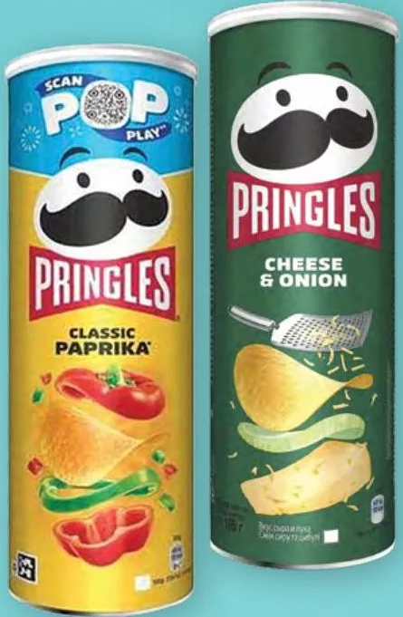 Pringles Чипсы картофельные Паприка или Сыр-лук, 165 г; ограничено; не оптом