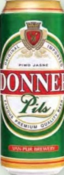 Пиво Donner Pils светлое пастеризованное 3,5% / Premium светлое пастеризованное 4,0%, банка 0,5 л; ограничено; не оптом
