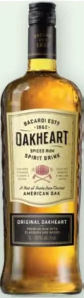 Спиртной напиток на основе рома Bacardi Oakheart Original, 35%, 0,5 л / 0,7 л / 1 л; от 359,90 грн, ранее от 484,40 грн; ограничено; не оптом
