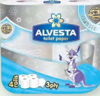 Туалетная бумага Alvesta Classic, 3 слоя, 4 рулона; количество ограничено, не оптом