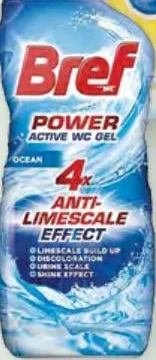 Bref: гель для унитаза Power Active WC Gel Ocean 750 мл / блок Power Aktiv Лимонная свежесть / Лаванда 50 г; от 75,90 грн, ранее от 118,60 грн; количество ограничено, не оптом