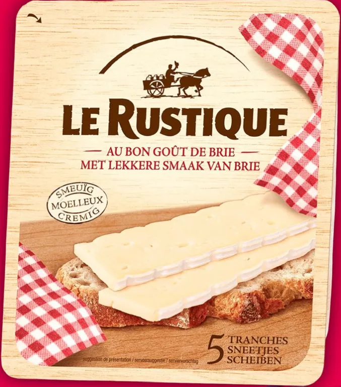 Сир брі Le Rustique 45%, нарізка, 125 г (5 скибок)