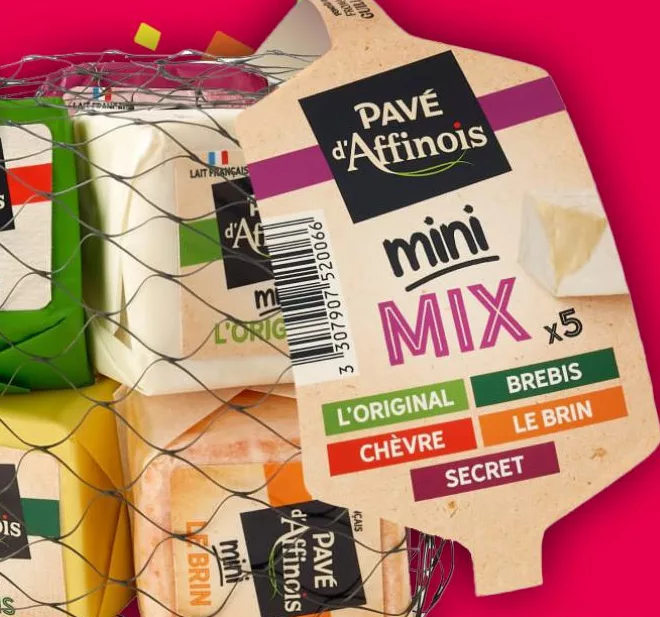 Мікс сирів Pavé d’Affinois mini Mix x5: L’Original, Brebis, Chèvre, Le Brin, Secret, 130 г