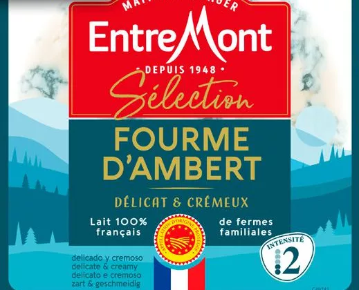 Сир з блакитною пліснявою Entremont: Фурм Амбер 50% / Бле д’Оверн 50%, 125 / 150 г; ціна від 114,90 грн