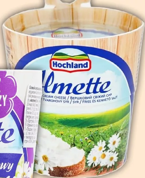 Сир Hochland Almette без лактози 55% / вершковий 60%, 150 г; ціна від 65,90 грн/шт.