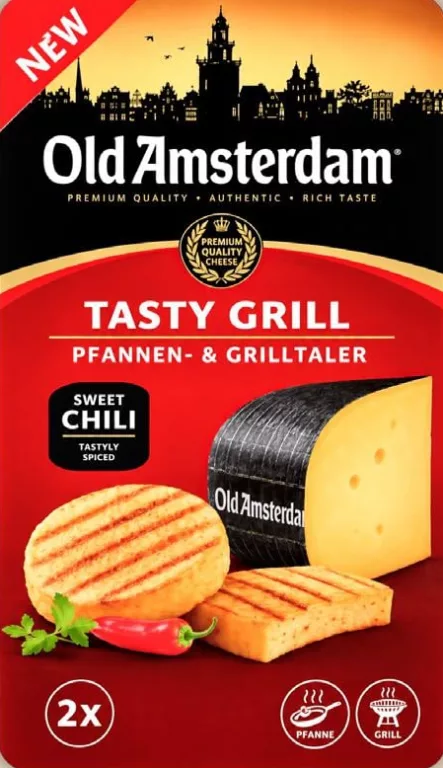 Сир Old Amsterdam Tasty Grill для грилю з солодким чилі, 45%, 2 шт., 140 г