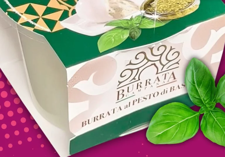 Сир Burrata Campana 50% з базиліком (песто), 125 г