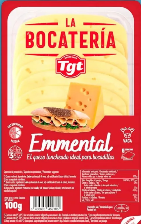 Сир Емменталь La Bocatería 40%, нарізка, 100 г