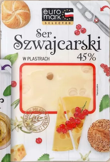 Сир EuroMark Мааздамер / Швейцарський, 45%, нарізка, 150 г