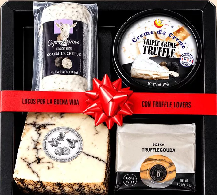 Набір сирів Spanish Cheese Любителі трюфелю, екоупаковка, 440 г, ціна за 100 г; фото: Cypress Grove Midnight Moon, Crème da Crème Triple Crème Truffle, Boska Trufflegouda