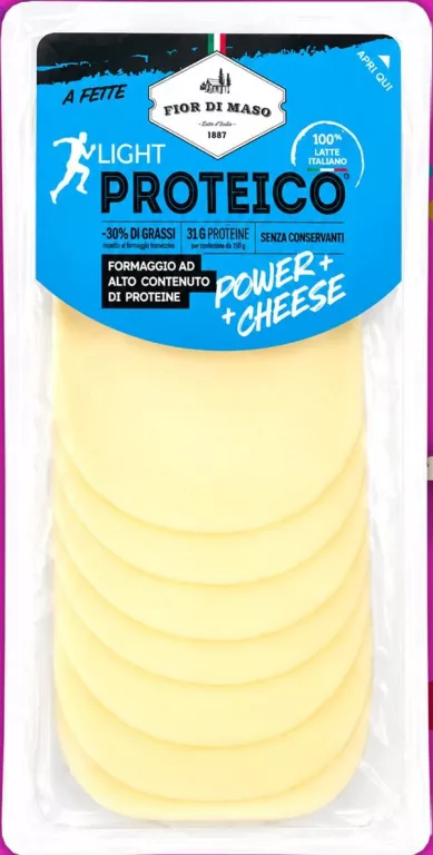 Сир протеїновий Fior di Maso Light Proteico, нарізка, 41%, 110 г