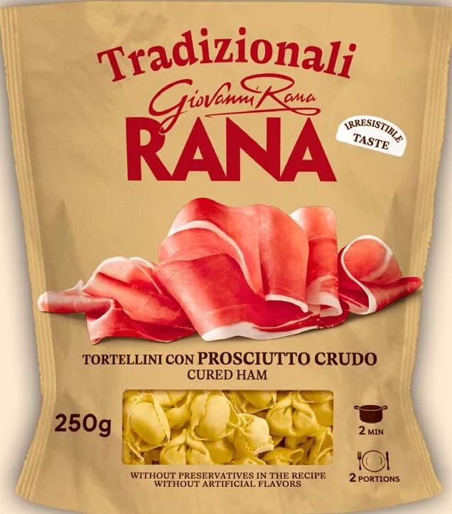 Тортелліні з прошуто крудо та сиром ТМ Рана (Rana Tradizionali), 250 г
