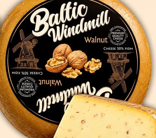 Сир Гауда Baltic Windmill з волоськими горіхами 50%, 100 г