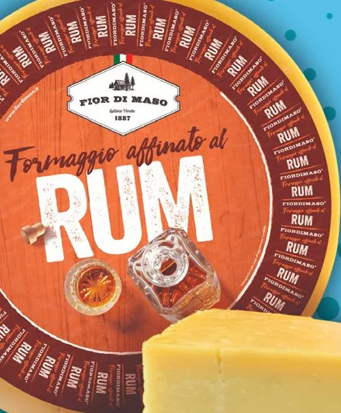 Сир Fior di Maso, витриманий з ромом, 47%, за 100 г