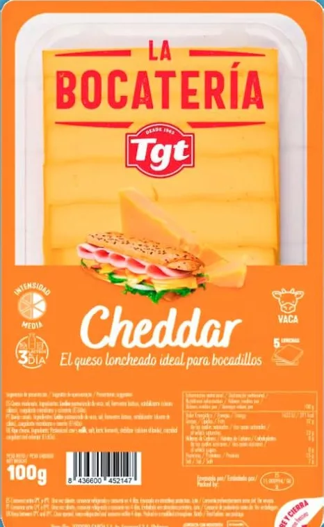 Сир чедер La Bocatería 45%, нарізка, 100 г