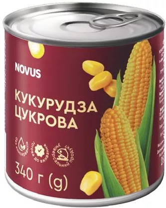 Porumb dulce NOVUS, 340 g. Fără en-gros; recomandat ≤10 buc./bon; reducerile nu se cumulează, se aplică cea mai mare; stoc limitat; nu în toate magazinele.