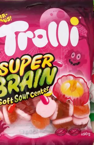 Цукерки желейні Trolli «Супер Мозок» / «Очі», 75 або 150 г; ціна від 79,90 грн/шт.; Німеччина