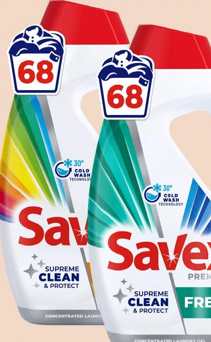 SAVEX Gel de rufe Fresh / Color, 2,7 l, 68 spălări; 499 UAH/buc.; 07–20.10.2026; cumpărare în magazine METRO